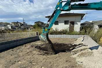 田んぼから駐車場への改修工事 途中経過
