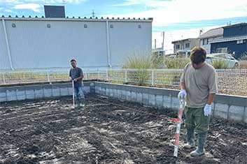 田んぼから駐車場への改修工事 途中経過